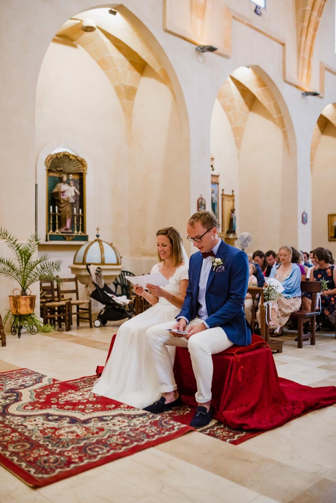 Church ceremony wedding Portocolom Mallorca